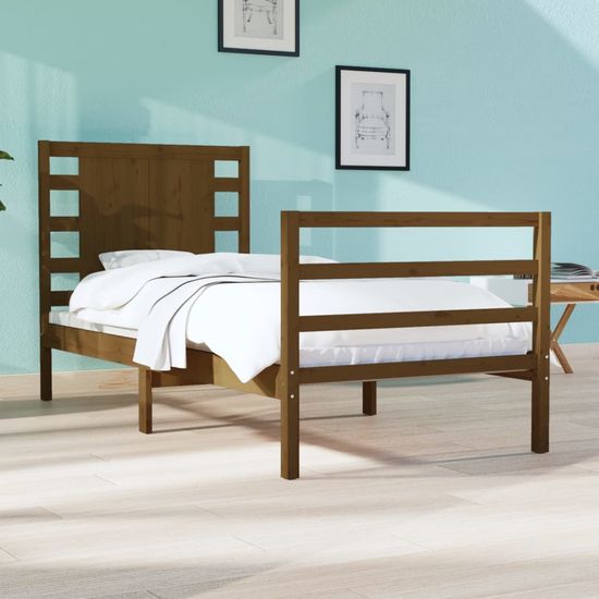 Vidaxl Rám postele, medovo hnedý, borovicové drevo, 90x190 cm, jednolôžkový