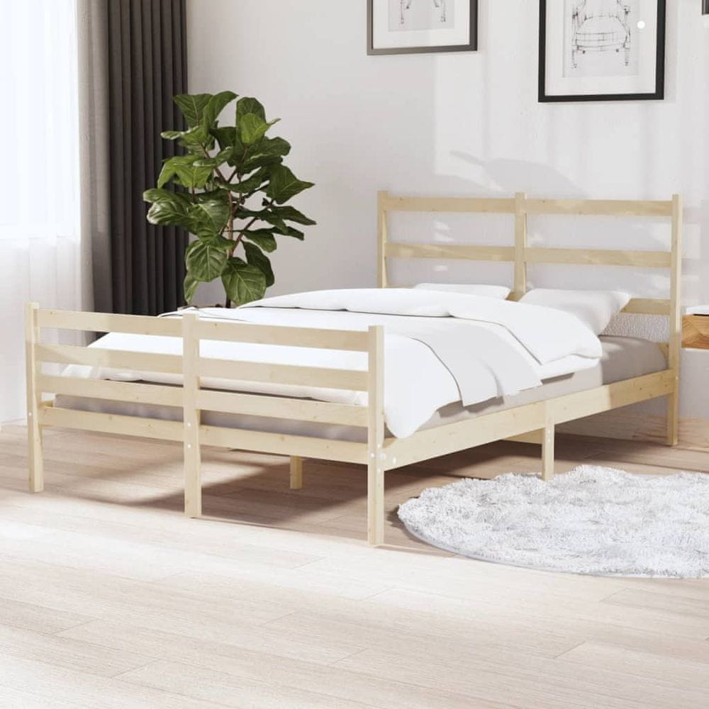 Vidaxl Rám postele z masívneho borovicového dreva, 120x190 cm, dvojlôžko