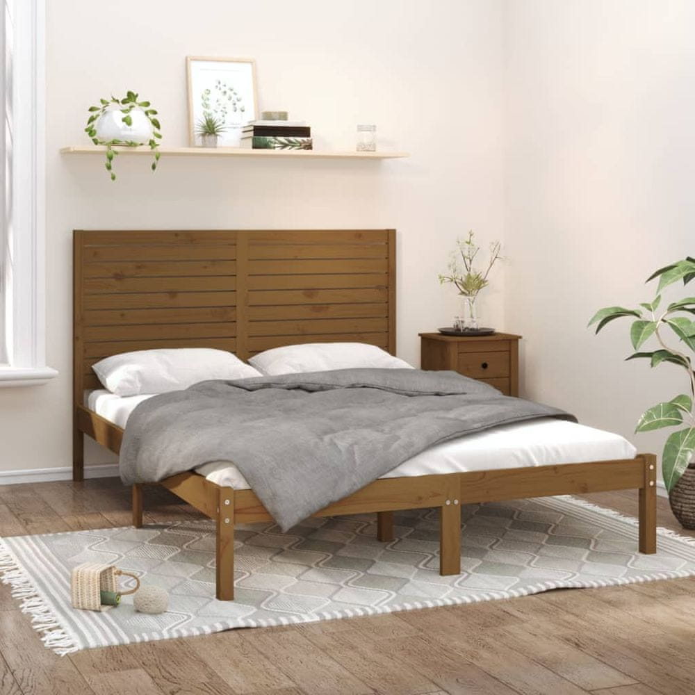 Vidaxl Rám postele, medovo hnedý, masívne drevo, 120x200 cm