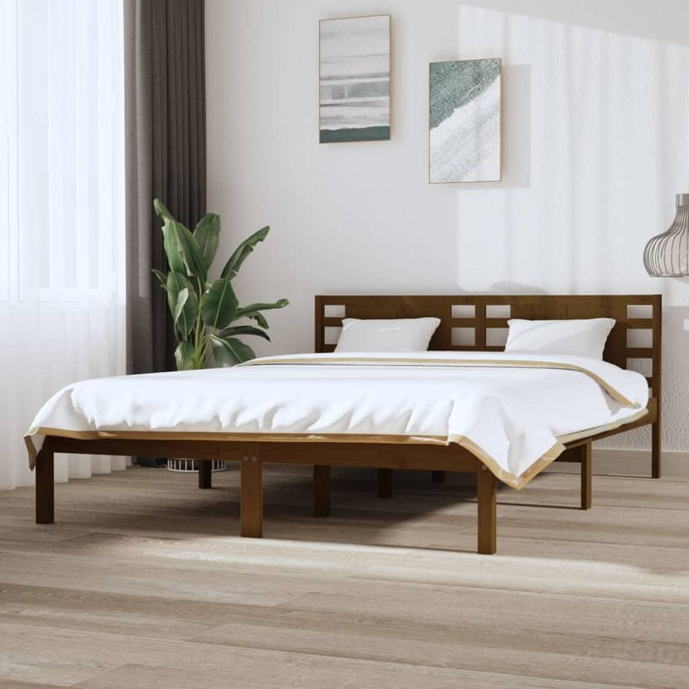 Vidaxl Rám postele, medovo hnedý, masívne borovicové drevo, 120x200 cm
