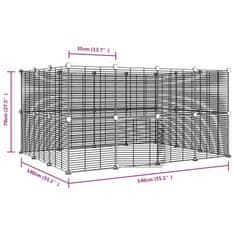 Petromila vidaXL 28-panelová klietka pre domáce zvieratá čierna 35x35 cm oceľ