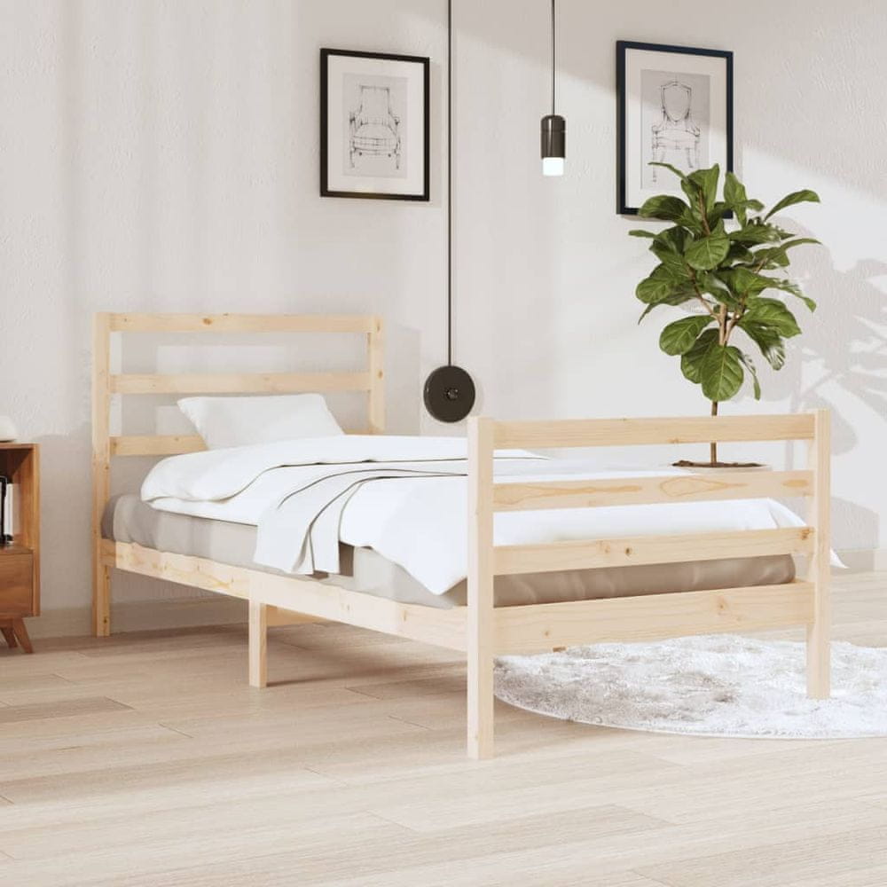 Vidaxl Rám postele, masívne borovicové drevo, 90x200 cm