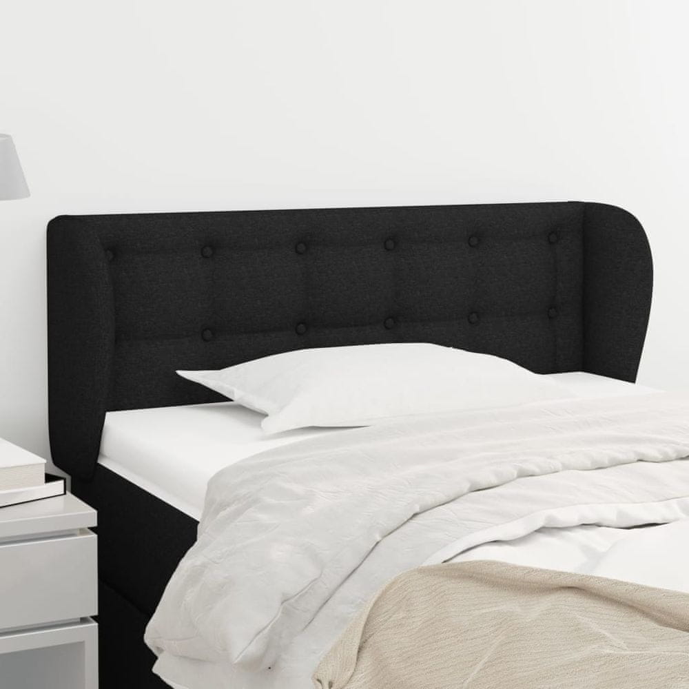 Vidaxl Čelo postele so záhybmi čierne 93x23x78/88 cm látka