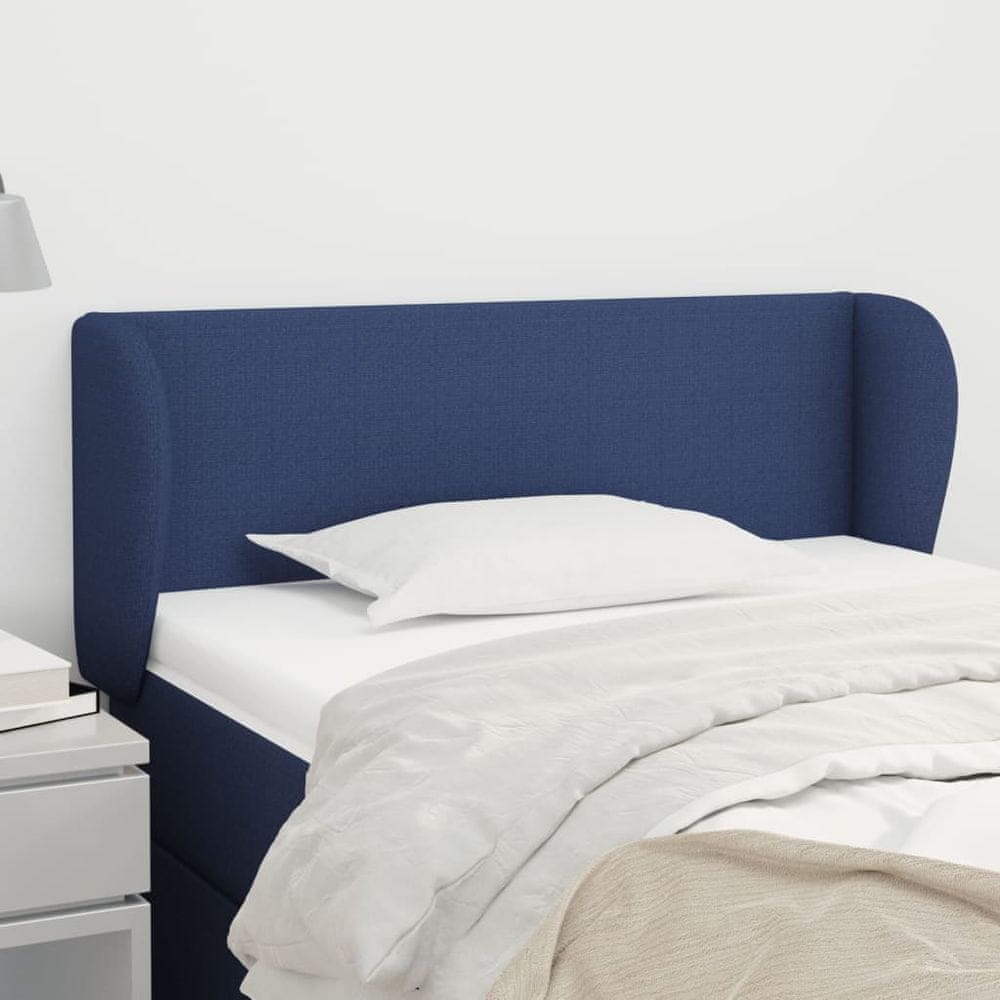 Vidaxl Čelo postele so záhybmi modrý 93x23x78/88 cm látka
