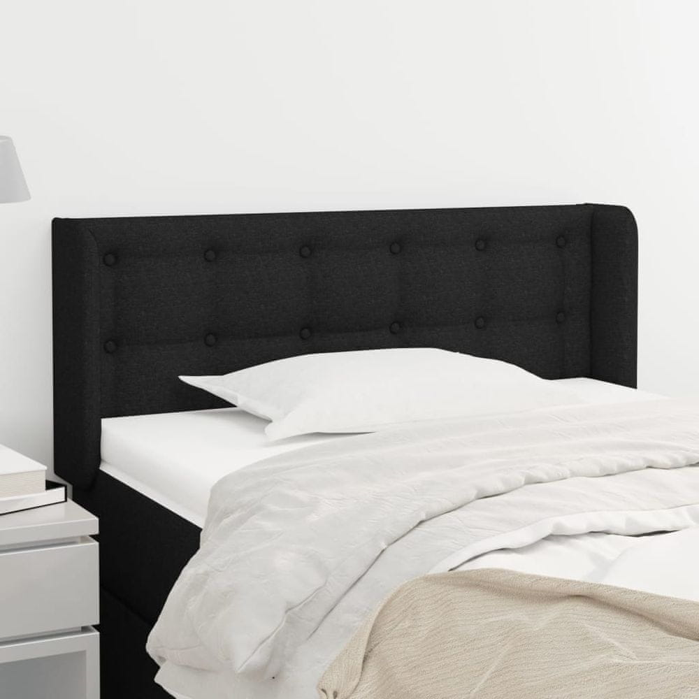 Vidaxl Čelo postele so záhybmi čierne 93x16x78/88 cm látka