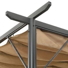 Vidaxl Pergola so zaťahovacou strechou sivohnedá 3x3 m oceľ 180 g/m2