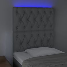 shumee Čelo postele s LED bledosivé 80x7x118/128 cm látka