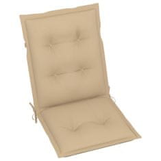 Vidaxl Podložky na záhradné stoličky 4 ks, béžové 100x50x7 cm