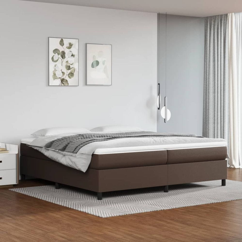 Vidaxl Boxspring posteľ s matracom hnedá 200x200 cm umelá koža