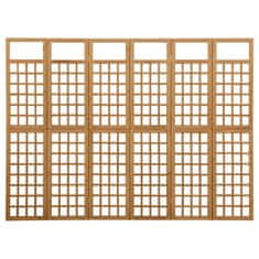 Petromila vidaXL 6-panelový paraván/mriežka masívne jedľové drevo 242,5x180 cm