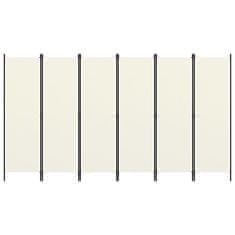 Vidaxl Paraván so 6 panelmi, krémovo biely 300x180 cm