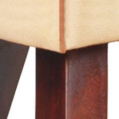 Vidaxl Gymnastická lavička 38 cm hnedá pravá koža a mangový masív
