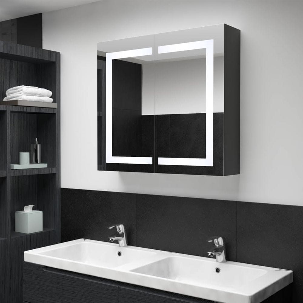 Vidaxl LED kúpeľňová zrkadlová skrinka 80x12,2x68 cm