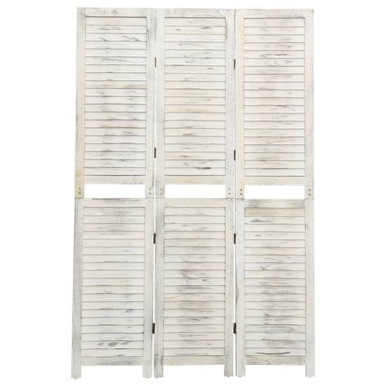Petromila vidaXL 3-panelový paraván starožitný biely 105x165 cm drevený