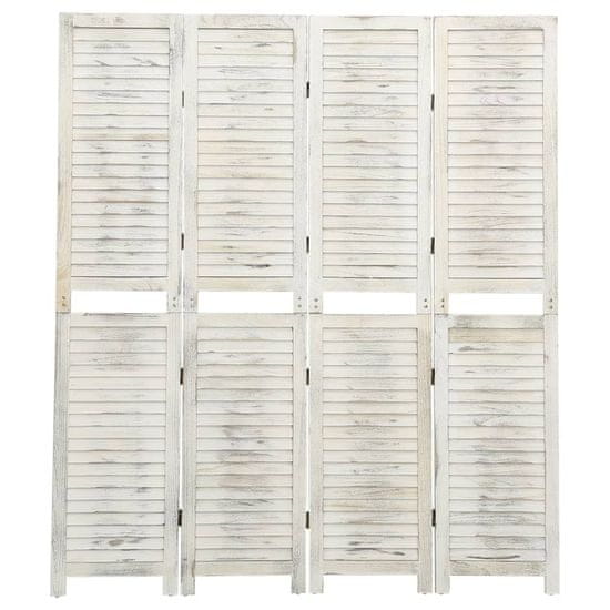 Petromila vidaXL 4-panelový paraván starožitný biely 140x165 cm drevený
