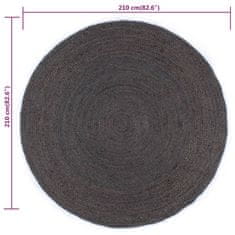 Petromila vidaXL Ručne vyrobený koberec tmavosivý 210 cm jutový okrúhly
