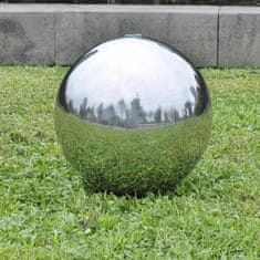 Vidaxl Záhradná fontána v tvare gule s LED, nehrdzavejúca oceľ 30 cm