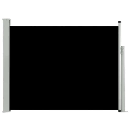 Vidaxl Zaťahovacia bočná markíza na terasu 140x500 cm, čierna