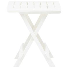 Vidaxl Skladací záhradný stôl biely 45x43x50 cm plastový