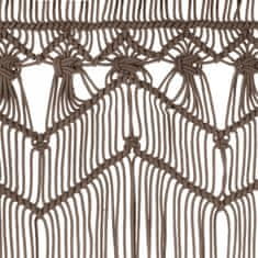 Vidaxl Záclona macrame sivohnedá 140x240 cm bavlna