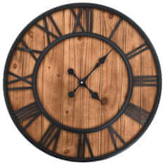 Petromila vidaXL Vintage nástenné hodiny s pohonom Quartz drevo a kov 60 cm XXL