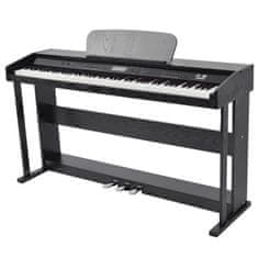 Vidaxl Digitálny klavír s 88 klávesami a pedálmi, čierny melamín