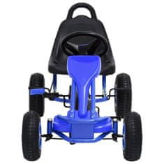 Vidaxl Detská šľapacia motokára s pneumatikami, modrá