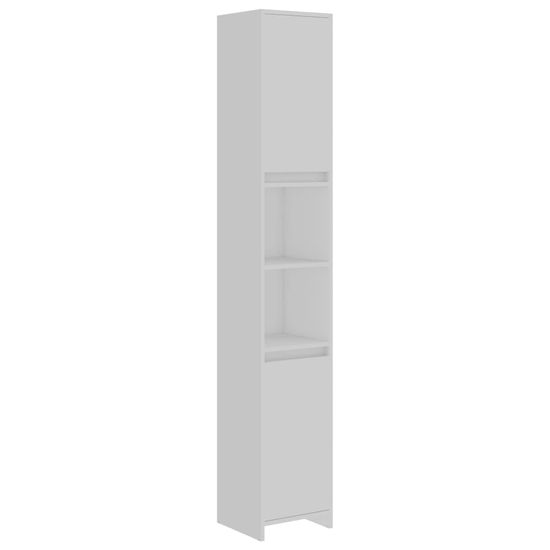 Vidaxl Skrinka do kúpeľne, biela 30x30x183,5 cm, drevotrieska