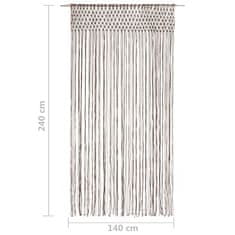 Vidaxl Záclona macrame sivo-hnedá 140x240 cm bavlna