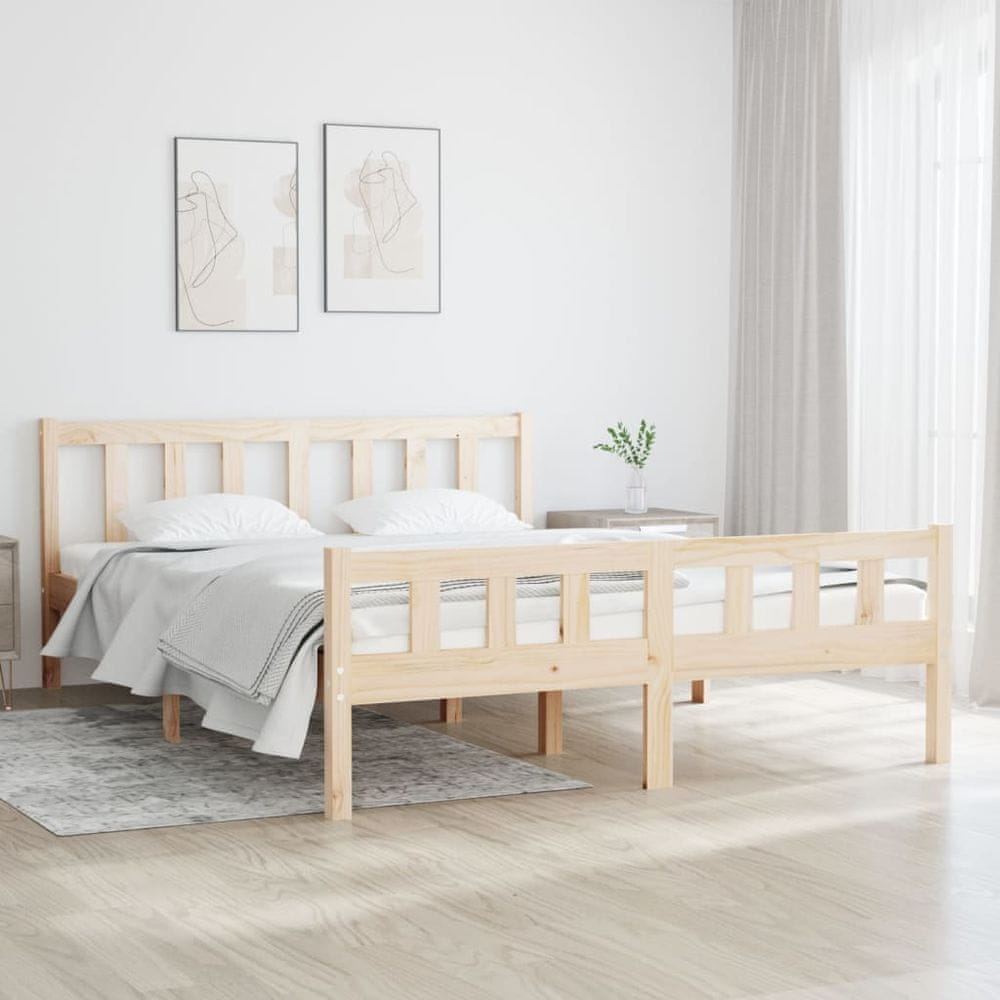 Vidaxl Rám postele, masívne drevo, 120x190 cm, dvojlôžko