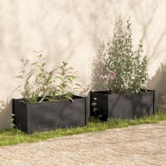 Vidaxl Záhradné kvetináče 2 ks sivé 100x50x50 cm borovicový masív