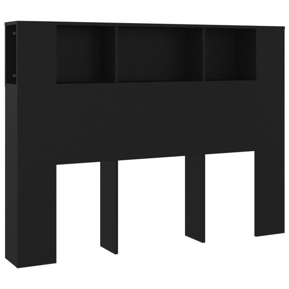 Vidaxl Čelo postele so skrinkou čierne 140x18,5x104,5 cm