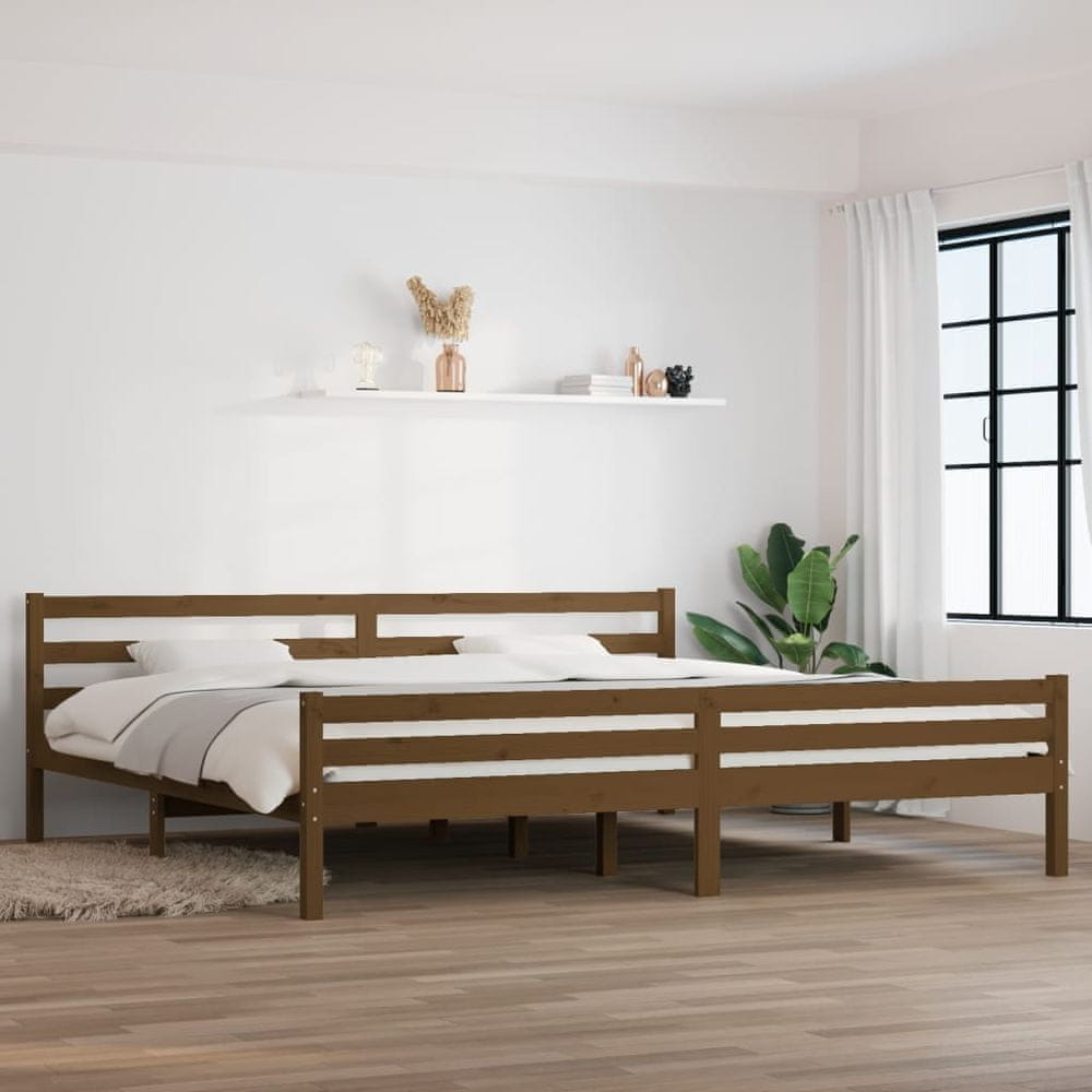 Vidaxl Rám postele, medovo hnedý, masívne drevo, 200 x 200 cm