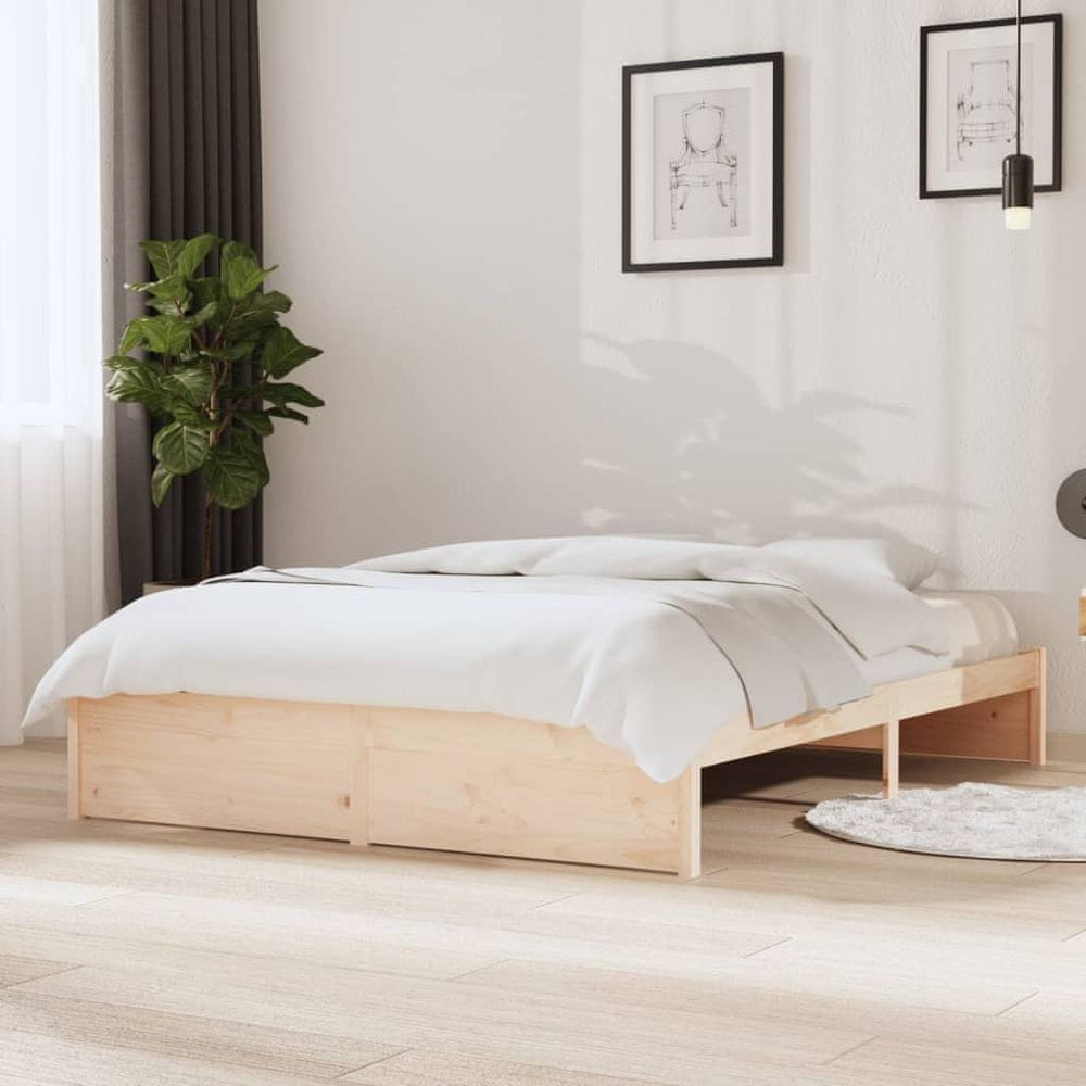 Vidaxl Rám postele, masívne drevo, 140 x 190 cm