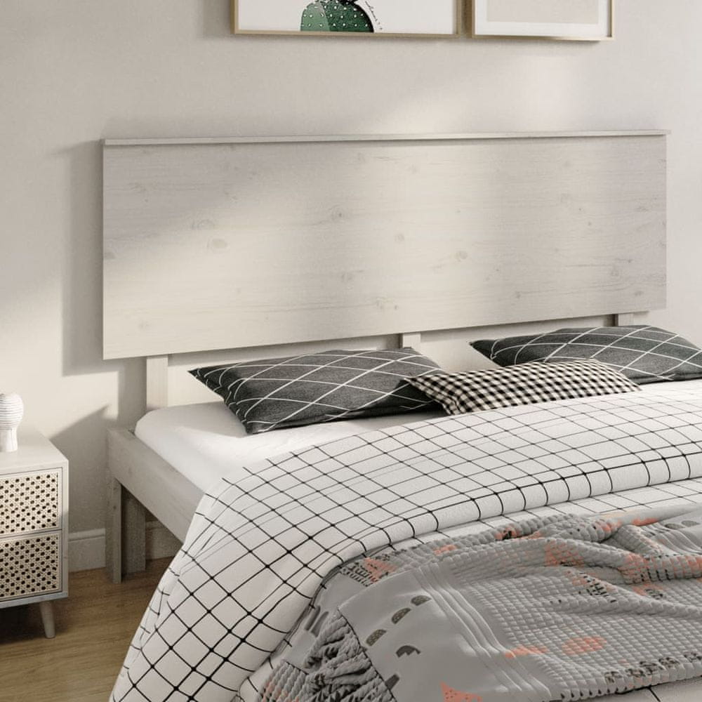 Vidaxl Čelo postele, biele, 184x6x82,5 cm, masívne borovicové drevo