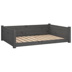 Vidaxl Psia posteľ sivá 95,5x65,5x28 cm borovicový masív