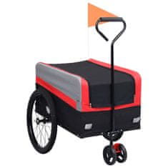 Vidaxl Príves za bicykel a ručný vozík XXL 2-v-1 červeno-sivý a čierny