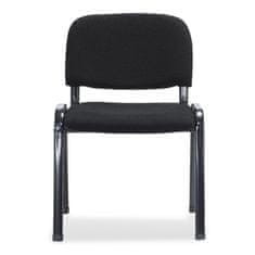 Vidaxl Stohovateľné kancelárske stoličky, 16 ks, látkové, čierne