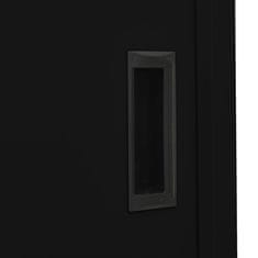 Vidaxl Kancelárska skriňa s posuvnými dverami čierna 90x40x180 cm oceľ