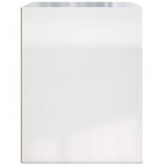 Vidaxl Nástenný nočný stolík lesklý biely 50x36x47 cm