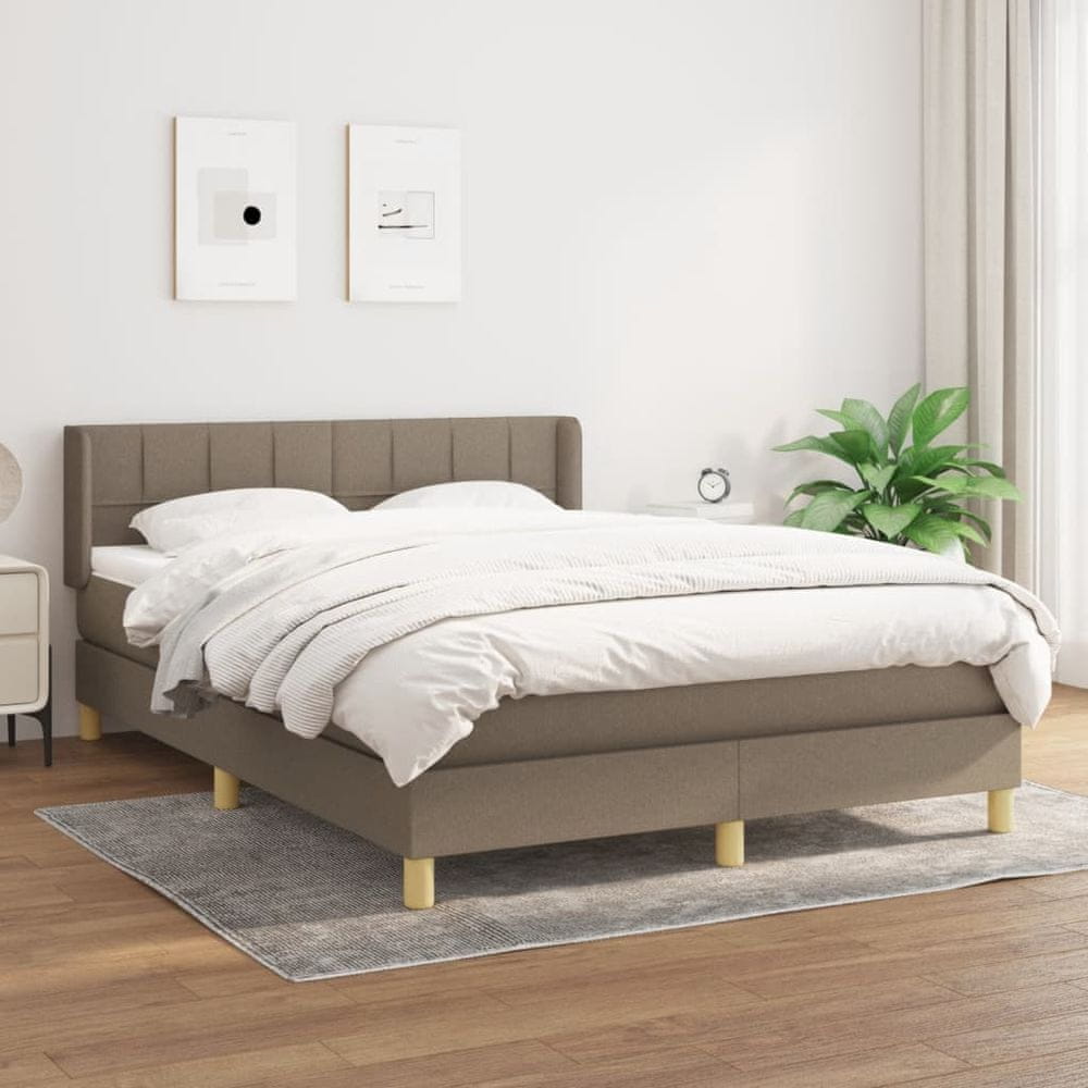 Petromila vidaXL Boxspring posteľ s matracom sivohnedý 140x190 cm látka