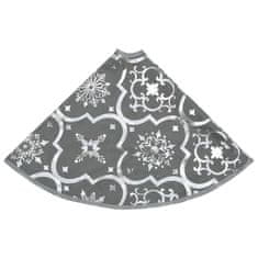 Vidaxl Luxusná deka pod vianočný stromček s ponožkou sivá 90 cm látka
