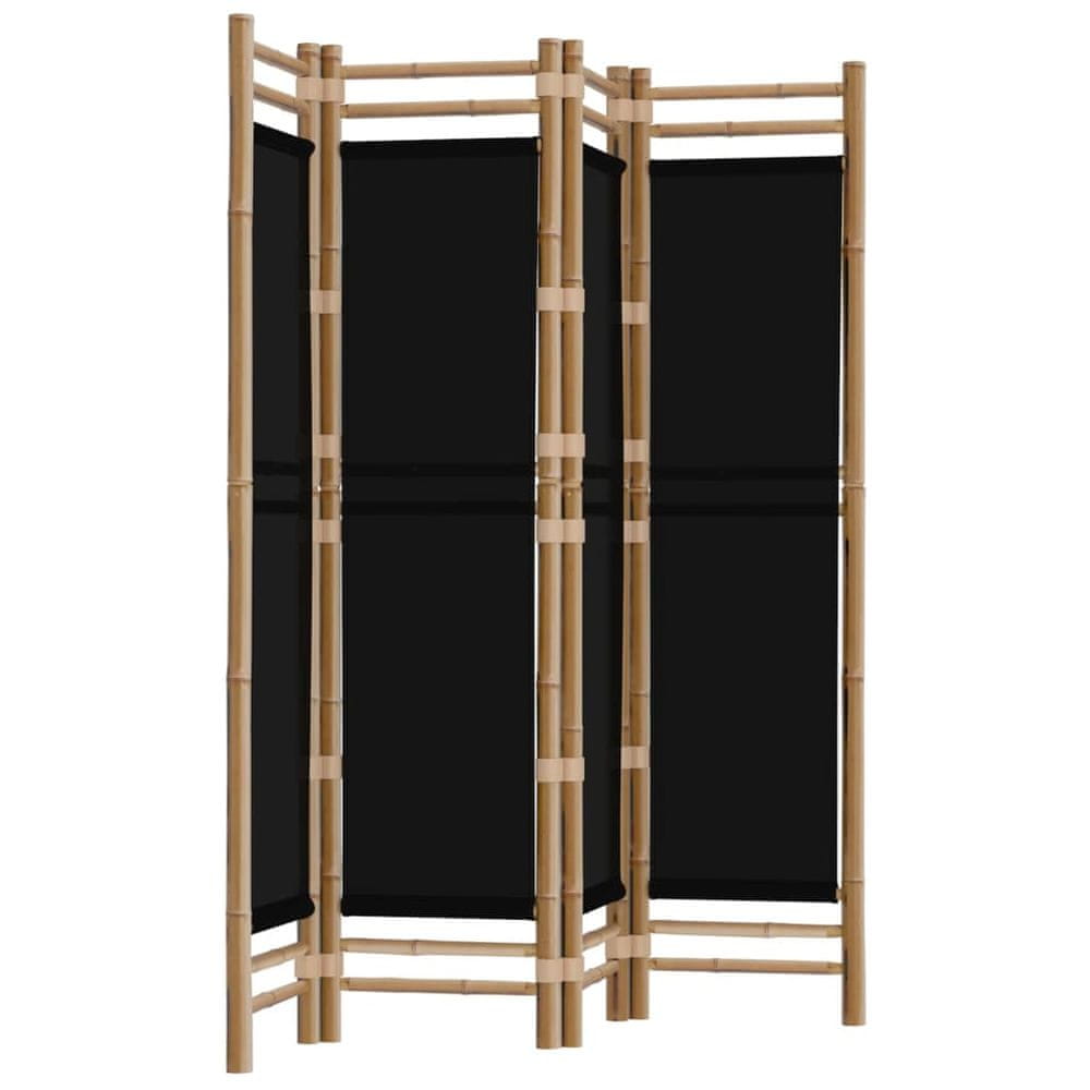 Vidaxl Skladací 4-panelový paraván 160 cm bambus a plátno