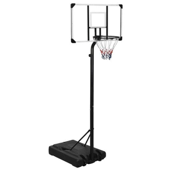 Vidaxl Basketbalový stojan priehľadný 256-361 cm polykarbonát