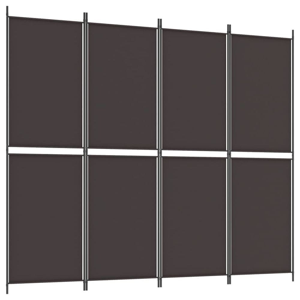 Vidaxl 4-panelový paraván hnedý 200x220 cm látkový