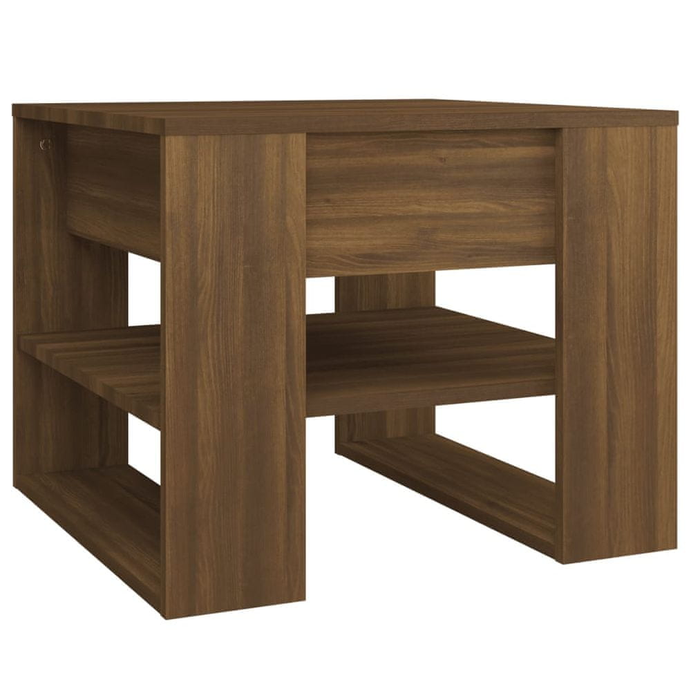Vidaxl Konferenčný stolík hnedý dub 55,5x55x45 cm spracované drevo