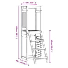 Vidaxl Hracia veža rebrík a lez. stena 53x46,5x169 cm masívny Douglas