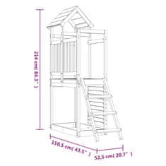 Vidaxl Hracia veža rebrík a stena 52,5x110,5x214 cm masívny Douglas