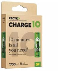 GP nabíjecí batérie ReCyko Charge 10 AA (HR6) 1700mAh, 4ks