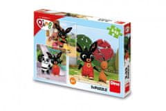 DINO Puzzle 3in1 Bunny Bing/Bing hrá kusy 3x55 v rámčeku 27x19x4cm